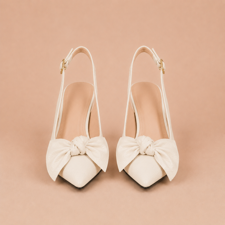 Κλαούντια - Slingback Παπούτσια με Λεπτή Μύτη και Φιόγκο