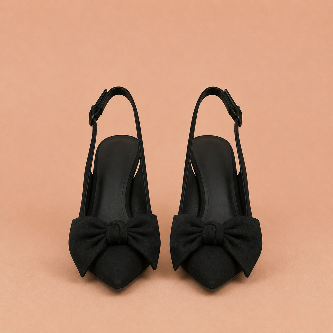 Κλαούντια - Slingback Παπούτσια με Λεπτή Μύτη και Φιόγκο