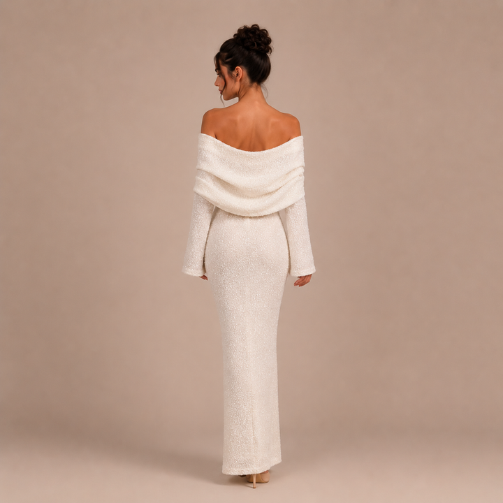 Σοφία - Off-Shoulder Ρούχο με Υφή