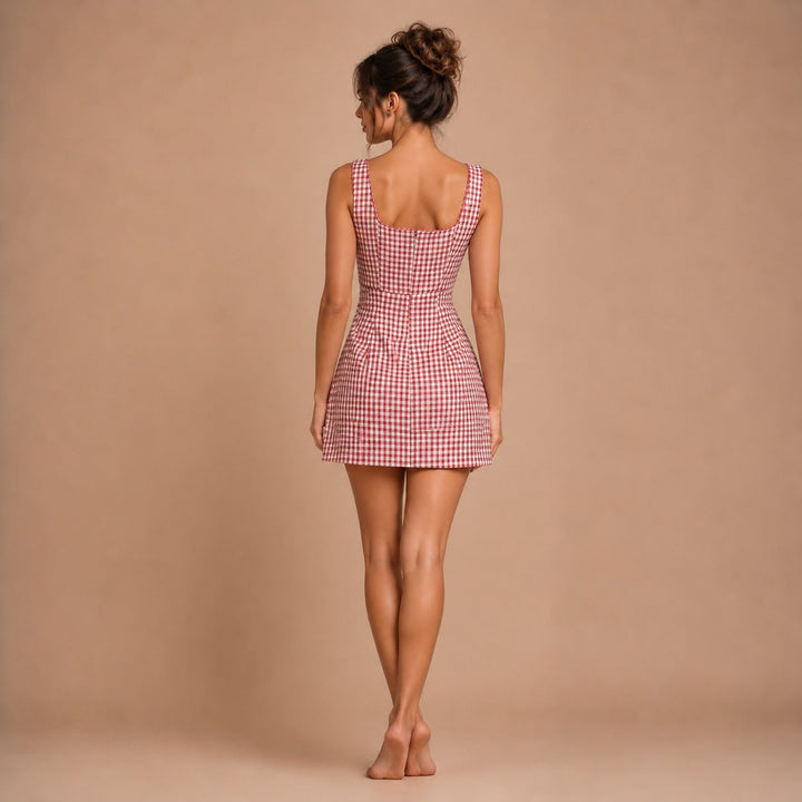 Ελαφρύ Mini Gingham Φόρεμα από την Bergamo